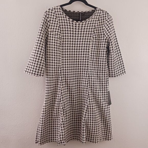 Zoe + Phoebe Black Houndstooth dress size L - Picture 4 of 8